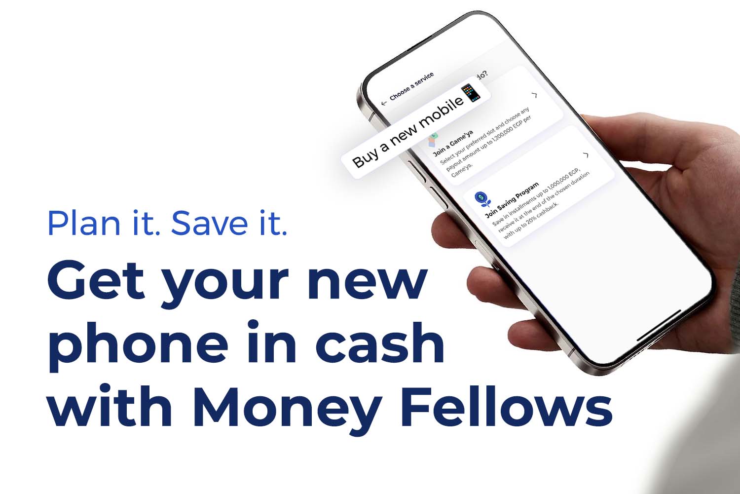 A hand holding a mobile with Money Fellows App on its screen from new mobile installment article
