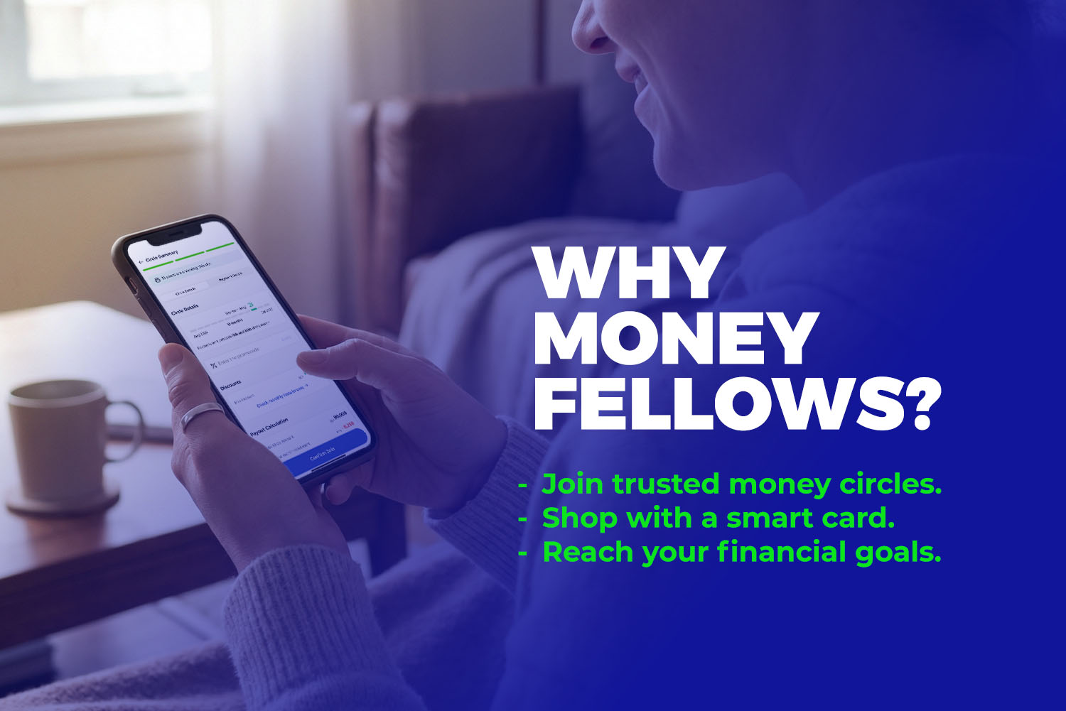 a girl holding a mobile in her hands while money fellows app is opened on its screen from Money Fellows Is Your Go To Financial Tool